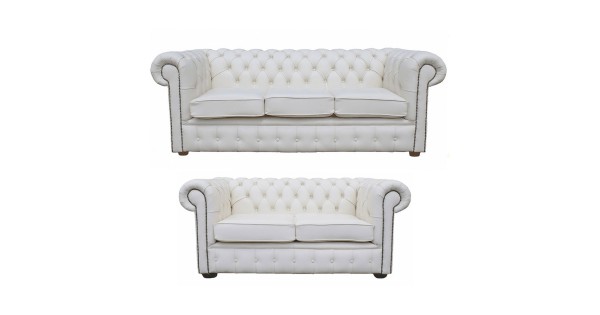 Chesterfield Genuine Leather Three Two Seater Sofa Suite