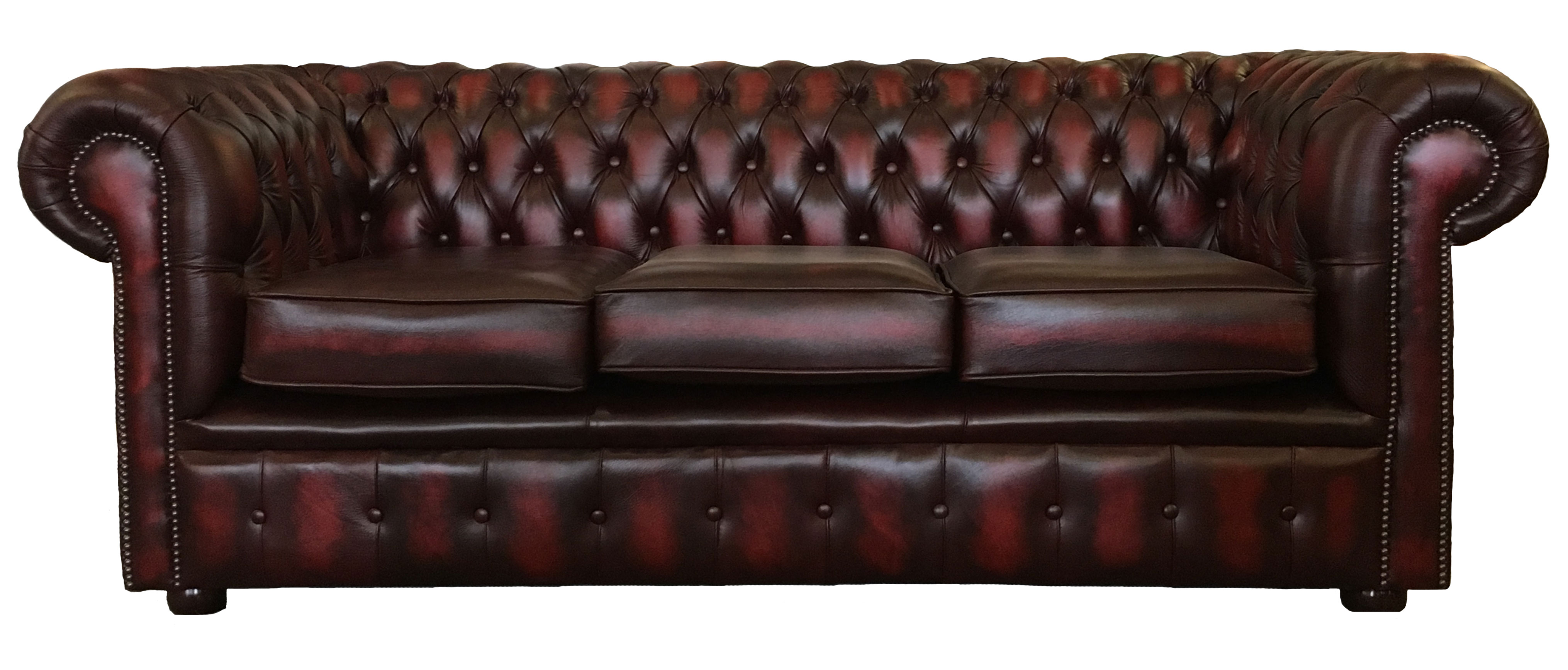 used red leather chesterfield sofa