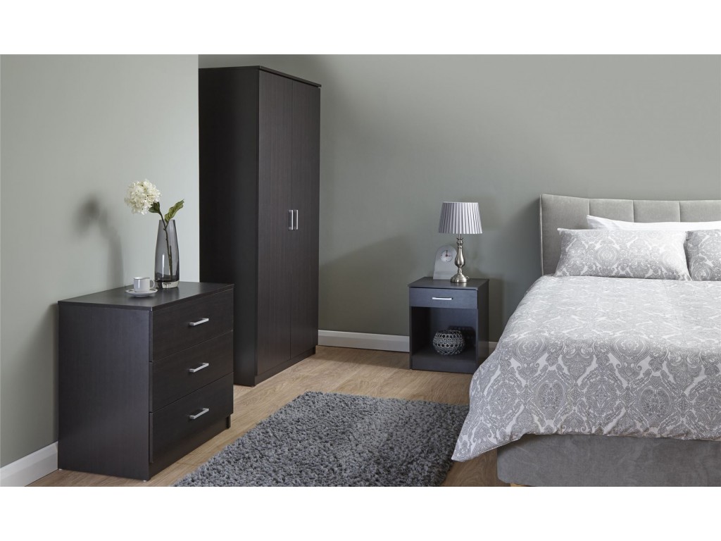 Panama 3 Piece Espresso Set Wardrobe Chest Of Drawers Bedside