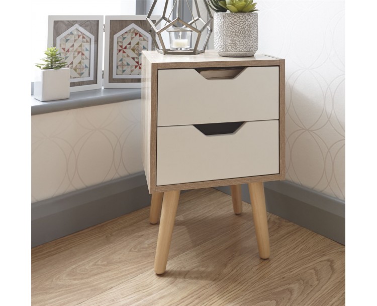 Stockholm 2 Drawer Nightstand Bedroom Furniture White Oak