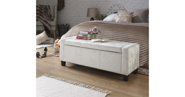 Verona crushed 2024 velvet ottoman