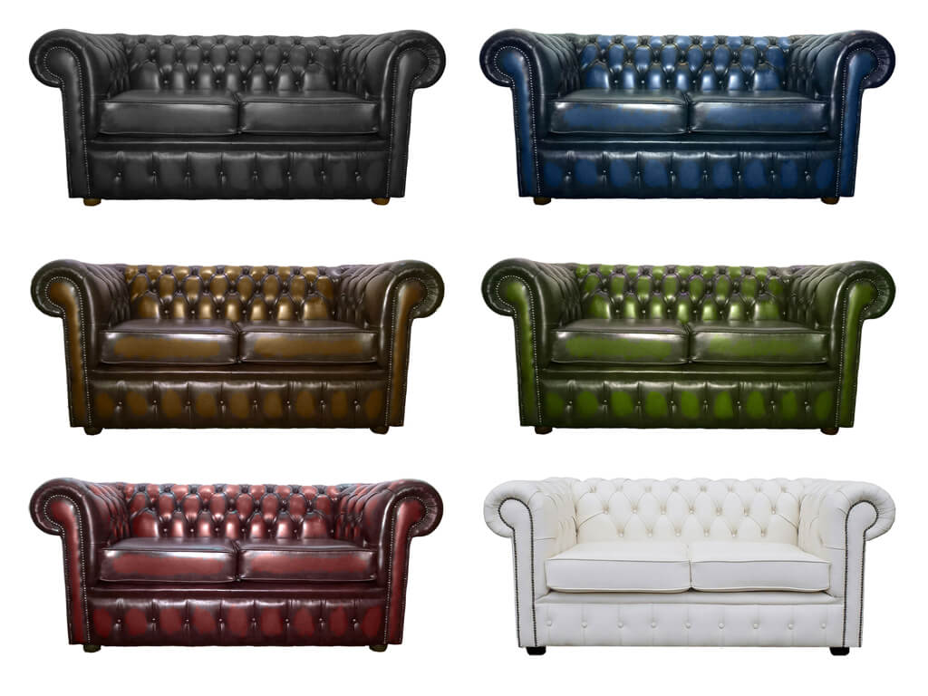 leather chesterfield two seater sofa