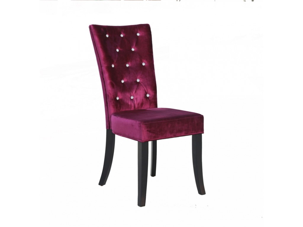 purple tufted dining room chair