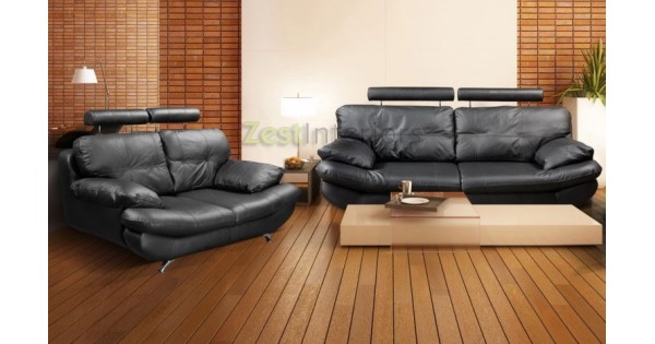 verona black leather sofa